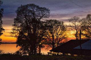 Sunset at the Chiemsee lake