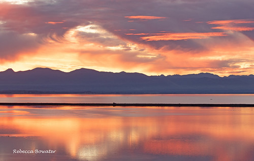 Tonight's Sunset with reflections in the sea by rebecca bowater nature photographer, 