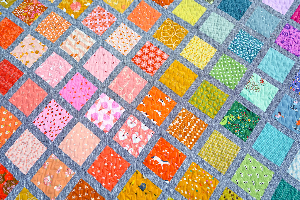 A Rainbow Scrappy Fiona Quilt - Kitchen Table Quilting