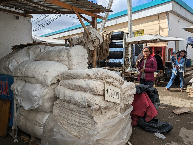 Bundles of Cotton For Sale in the Market - Nukus, Uzbekistan