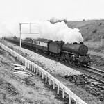 B1 BR 61235 at Widford passing Chelmsford Golf Course (Down) 03-12-1955