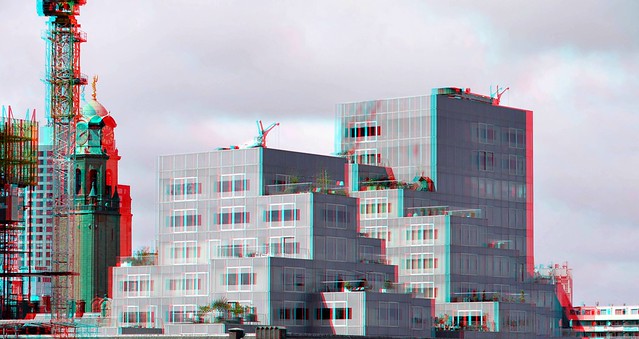 view Stadstimmerhuis from roof Motel-One Rotterdam 3D