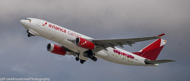 Avianca A-330 freighter leaving LAX