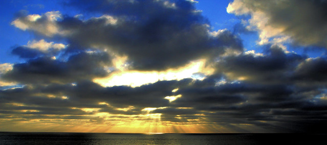 Majestic Sunset/crepuscular rays/Southern California Shore