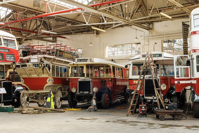 The day before - preparations for the 'Omnibus' event, Museum of Transport Greater Manchester, April 2024
