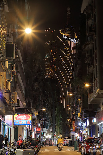 Rua Nova A Guia Macau at Night