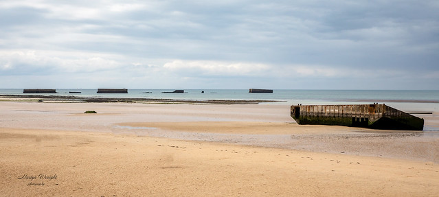 Mulberry Harbour remains - Arromanches, Normandy, France.
