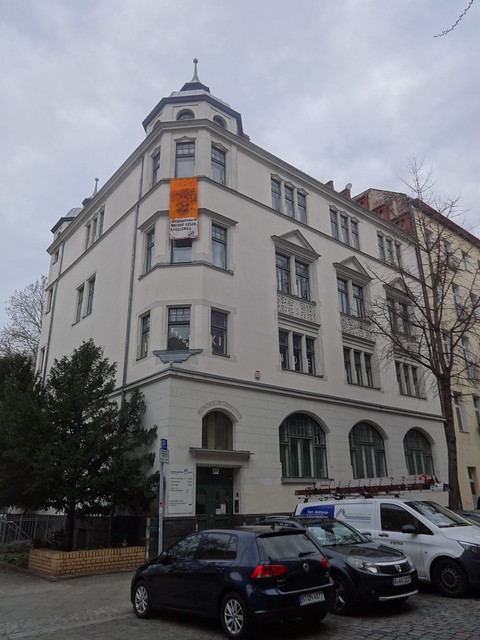 1898/99 Berlin Lehrerwohnhaus 216./222. Gemeindeschule mit Lesehalle in spätgotischem Renaissancestil von StBI Fridolin Zekeli Rostocker Straße 32 in 10553 Moabit