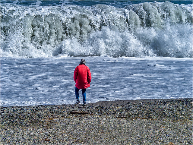 Man Standing on Almunecar Beach
