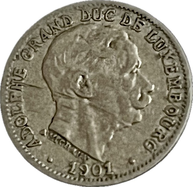 🇱🇺 5 Centimes - 0.05 LUF - ADOLPHE GRAND DUC DE LUXEMBOURG • 1901 • - oak crown - 5 CENTIMES - 1901