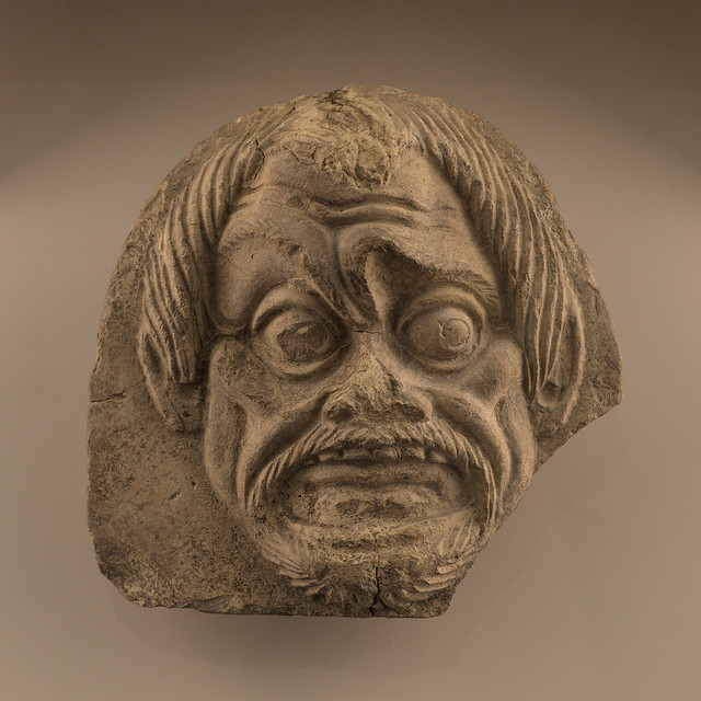Tarentine terracotta antefix in the form of an actor with phlyax mask