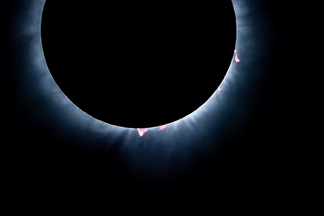 Eclipse Prominence and Flare