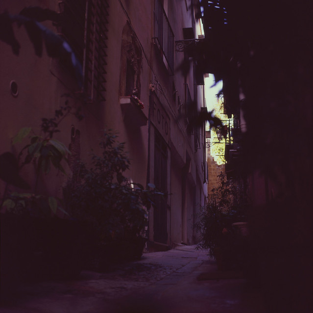 Former photo studio in a dark little street x Palermo, Sicilia. (Film 120) | Exp. 11/2004 Kodak Pro. Ektachrome E100.
