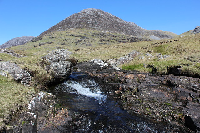 Sunday 21st April 2024. Blue skies in the Maumturk mountains, Connemara, Co Galway, Ireland.