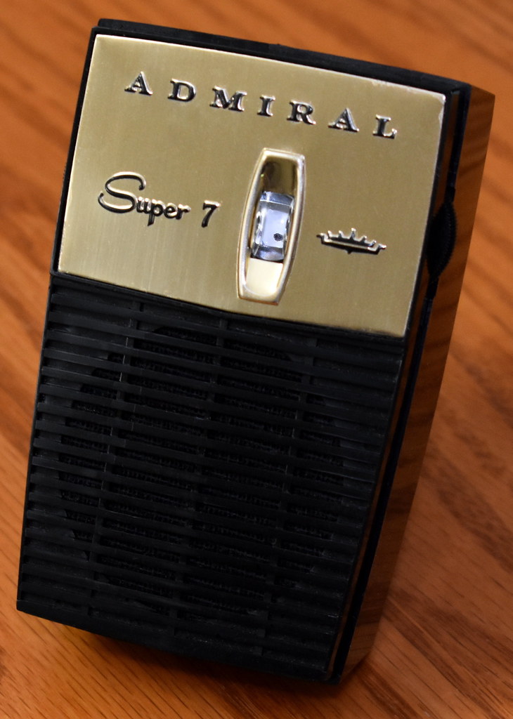 Vintage Admiral Super 7 Transistor Radio, Model Y2061 (Black Case), Chassis 7A2, AM Band, 7 Transistors, Made In USA, Circa 1960