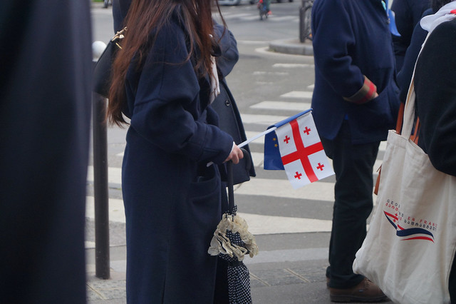 During a manifestation of Georgians in Paris