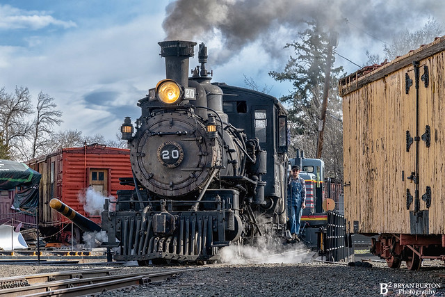 RGS 20 rolls off the turntable during the 125th birthday celebration at the Colorado Railroad Museum. 04/2024