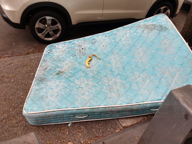 a banana on a mattress - art in the streets