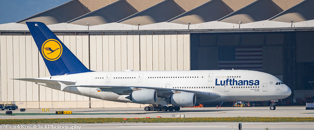 Lufthansa A-380 Super at LAX