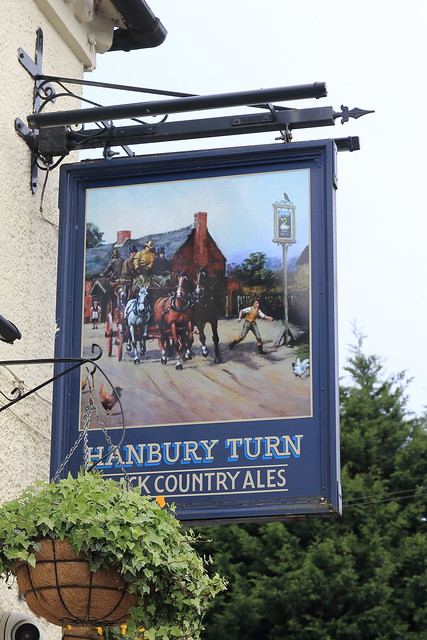 The Hanbury Turn pub sign Bromsgrove Worcestershire UK