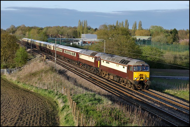 Red Bank, WCRC 57313 'Scarborough Castle' & 57315 'Northern Belle' (14.20 Carlisle - Telford) 20/04/24.
