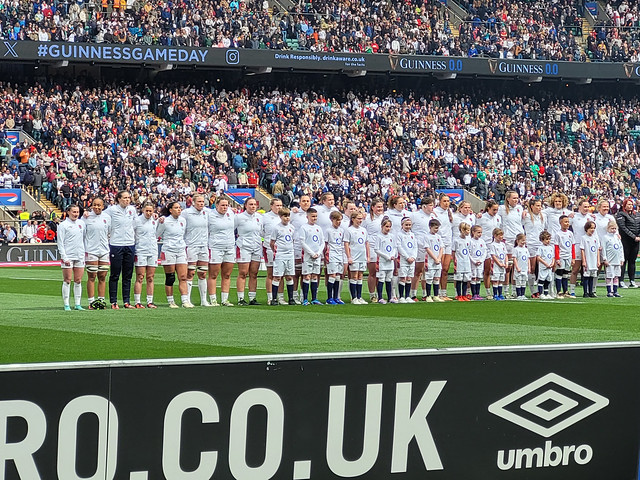 Red Roses lined up for the anthems