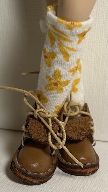 The Flowers Are Gold...Tall Socks For Blythe Dolls...
