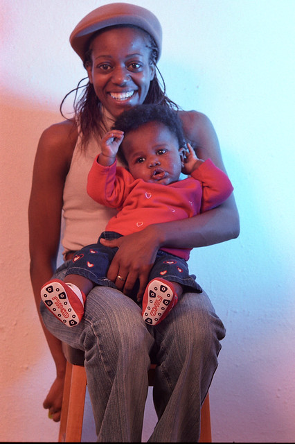 Zack's Charming Zimbabwean Wife & Child Family Portrait Photoshoot Havercourt Studio London July 2002 060v
