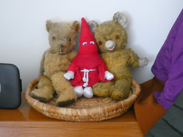 Spiky at home with the two teds!