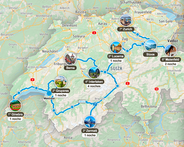 Ruta por Suiza en 10 días