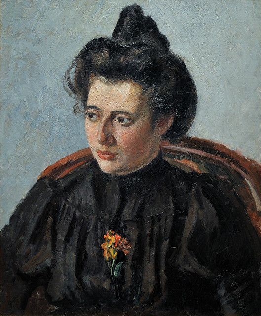 Camille Pissarro. Portrait of Jeanne, known as Cocotte, with a bun  -  Portrait de Jeanne, dite Cocotte, au chignon  (The Artist's Daughter  -  La fille de l'artiste)
