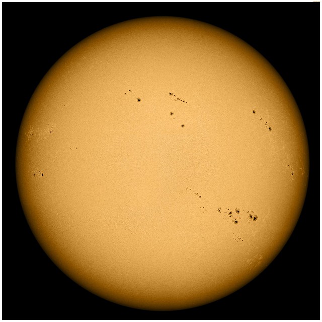 Incredible amount of sunspots today, April 22