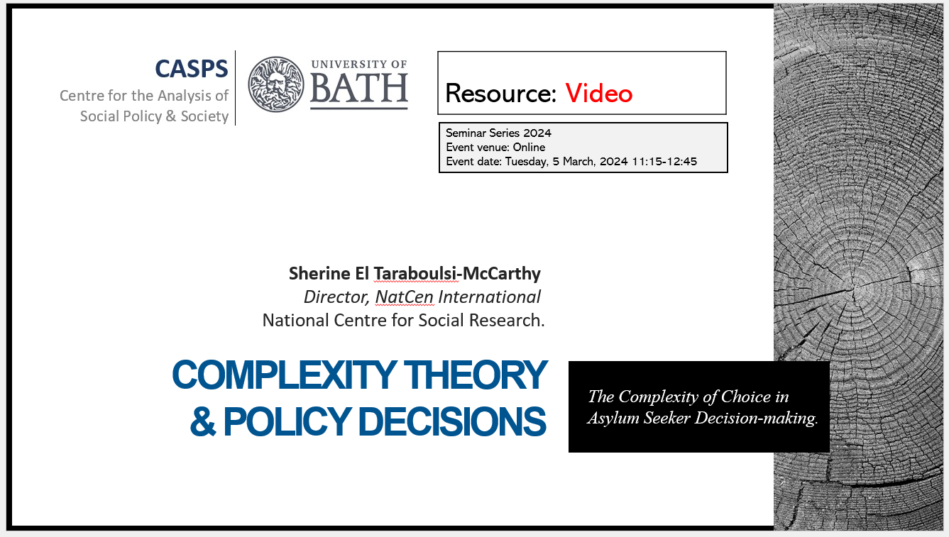 Complexity Theory  & Policy Decisions