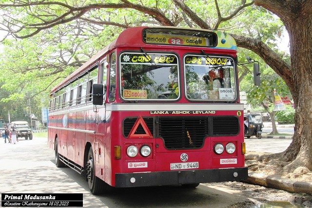 ND-9448 Kesbewa Depot Ashok Leyland - 12M A type Bus at Katharagama in 18.03.2023