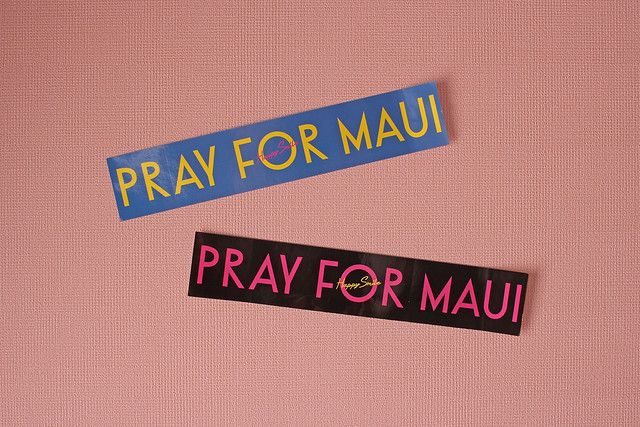 Happy Smile Pray for Maui Bumper Stickers