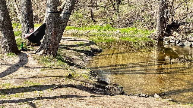 Relaxing along Nine Mile Creek in Bloomington Minnesota
