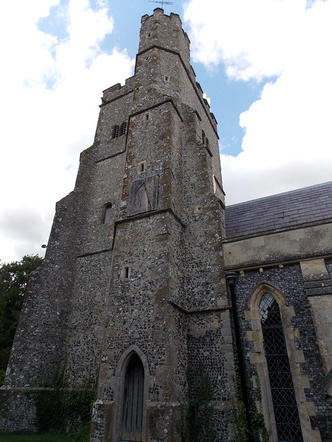Church of the Holy Cross, Goodnestone - tower from south-east