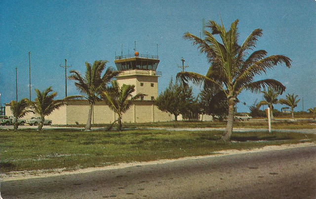 Wake Island Airport (AWK) control tower postcard - 1960's