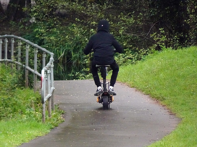 E-Scooter, Monmouthshire-Brecon Canal, Forgehammer, Cwmbran 23 April 2024