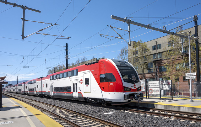 New Stadler commuter train at the San Jose station