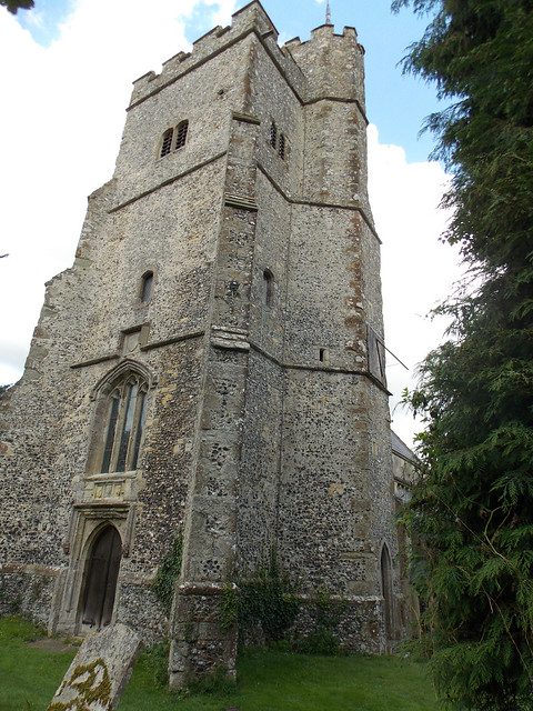 Church of the Holy Cross, Goodnestone - tower from south-west