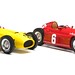 BUNDLE Lancia D50 (rot) GP Turin #6, Ascari + Ferrari D50 (gelb) GP Belgien #20 Pilette – limitiert auf 1000 Stück