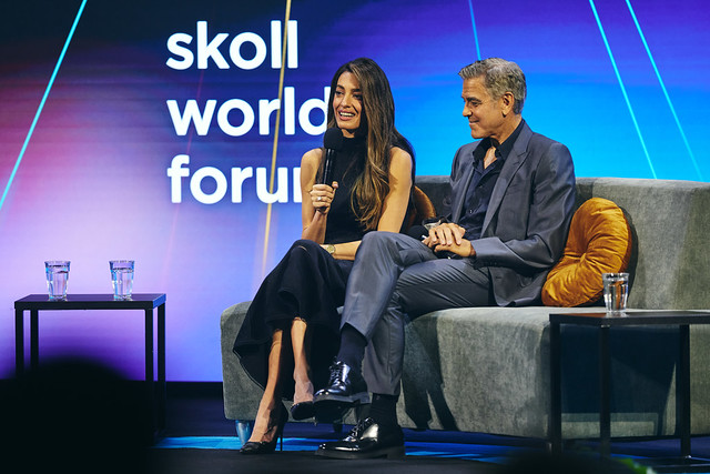 George and Amal Clooney at SkollWF 2024 Closing Plenary
