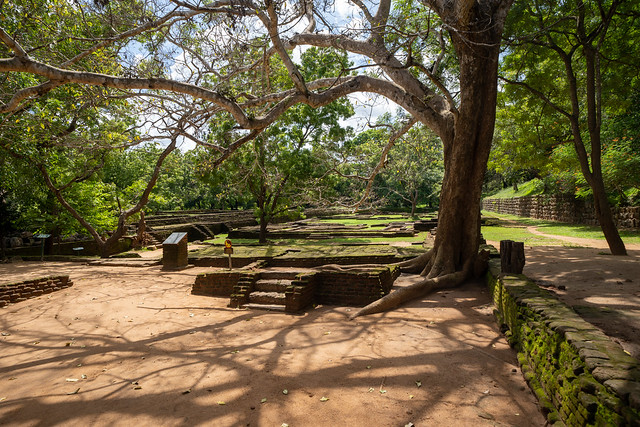 Ancient ruins and gardens of Sigiriya Rock Fortress in Sri Lanka