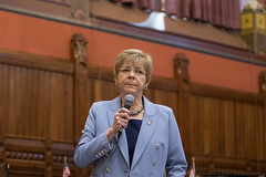 State Rep. Tami Zawistowski asks  questions during a floor debate in the House of Representatives on April 23, 2024.