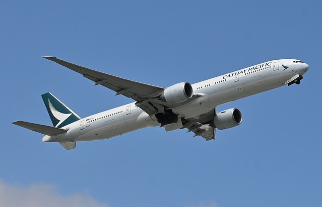 Cathay Pacific Airlines 777-367(ER) (B-KQF) LAX Takeoff 1