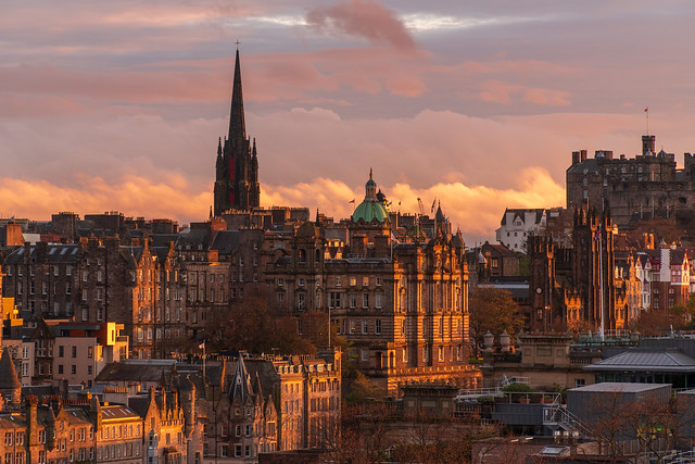 A beautiful sunset in Edinburgh