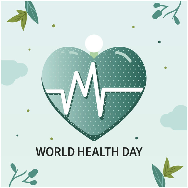 World Health Day Heart and Globe Vector graphics design