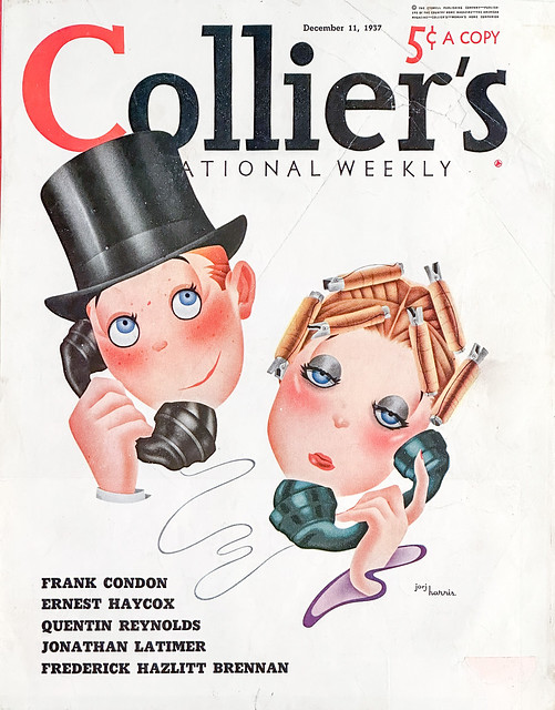 Caricature by Ben Jorj Harris (1904-1957) on the cover of “Collier’s,” December 11, 1937.