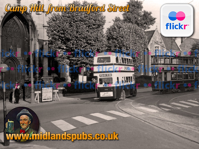 Camp Hill : Bradford Street junction with Bus & Tram